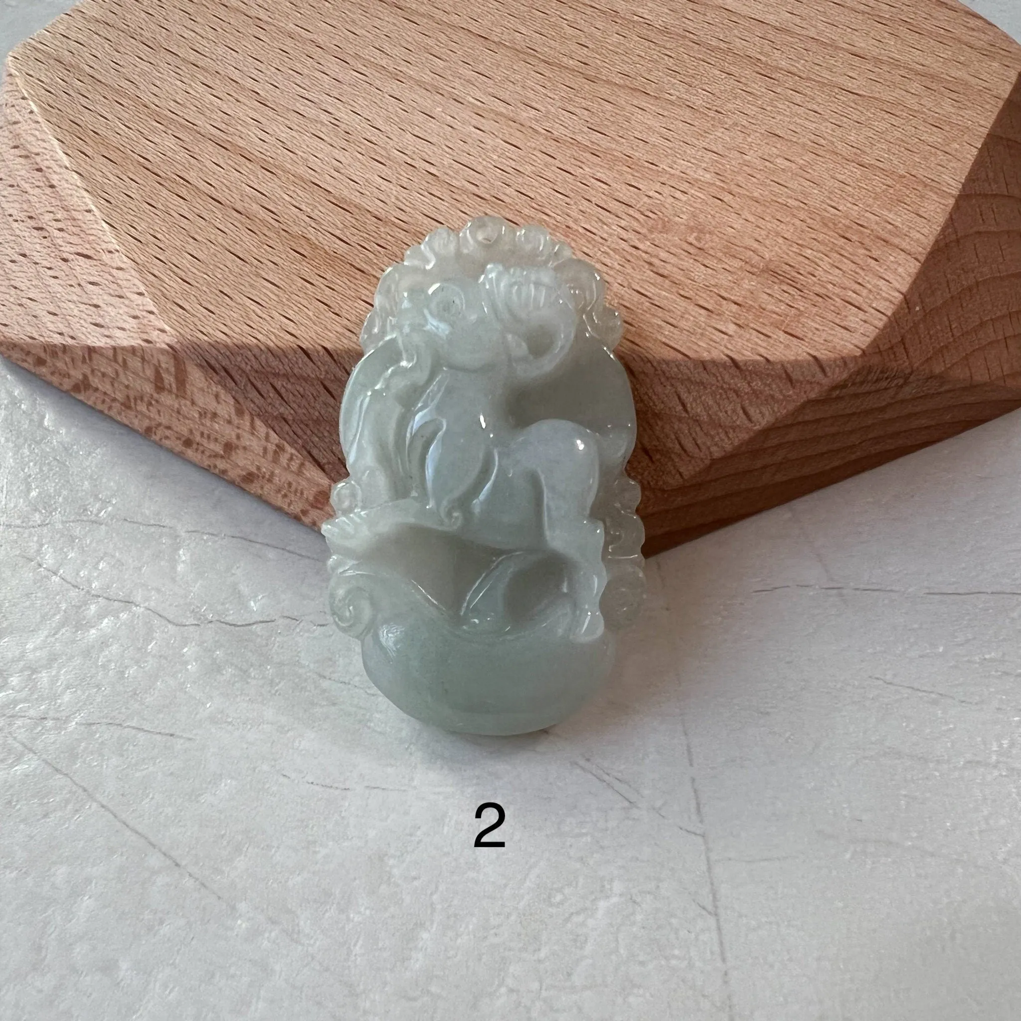 Jadeite Jade Sheep Goat Ram Chinese Zodiac Carved Pendant Necklace, YW-0321-1646926431