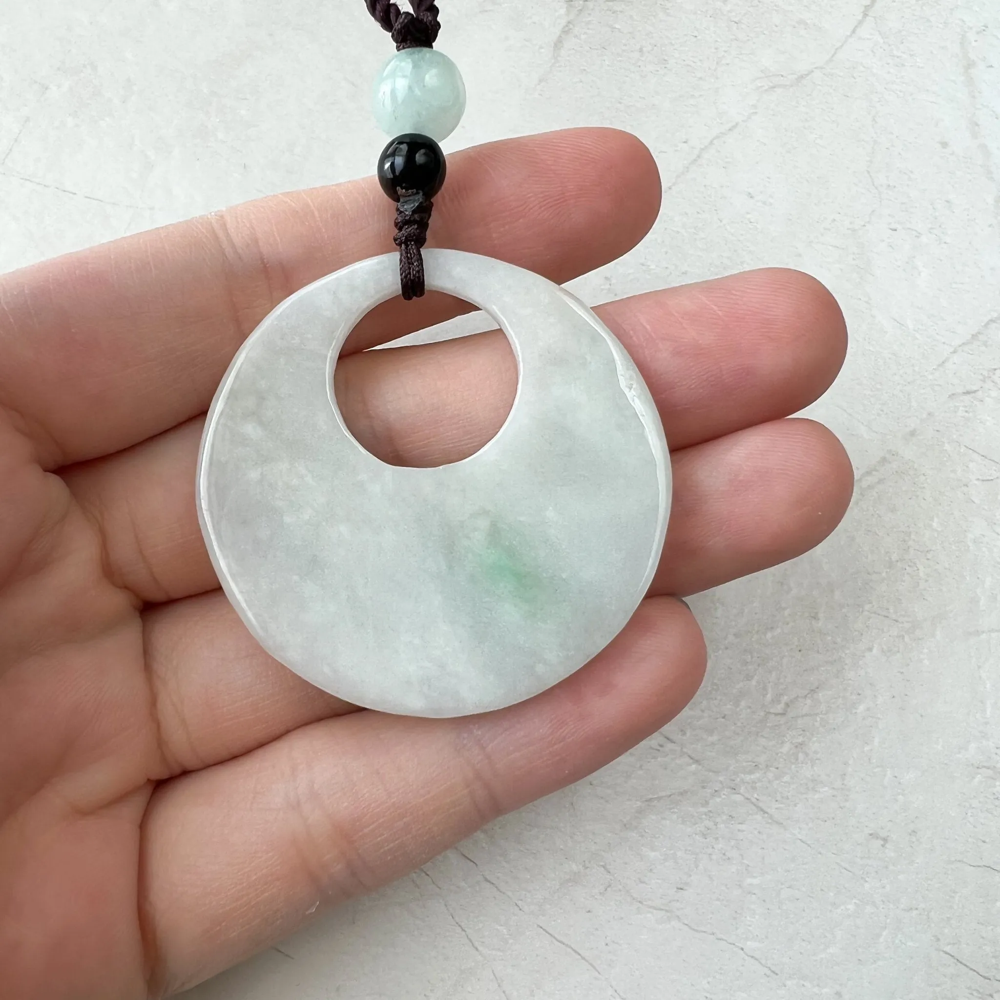 Jadeite Jade Twin Fish, Pisces Zodiac Horoscope Necklace, Hand Carved Pendant Necklace, YJ-1221-0315209-1