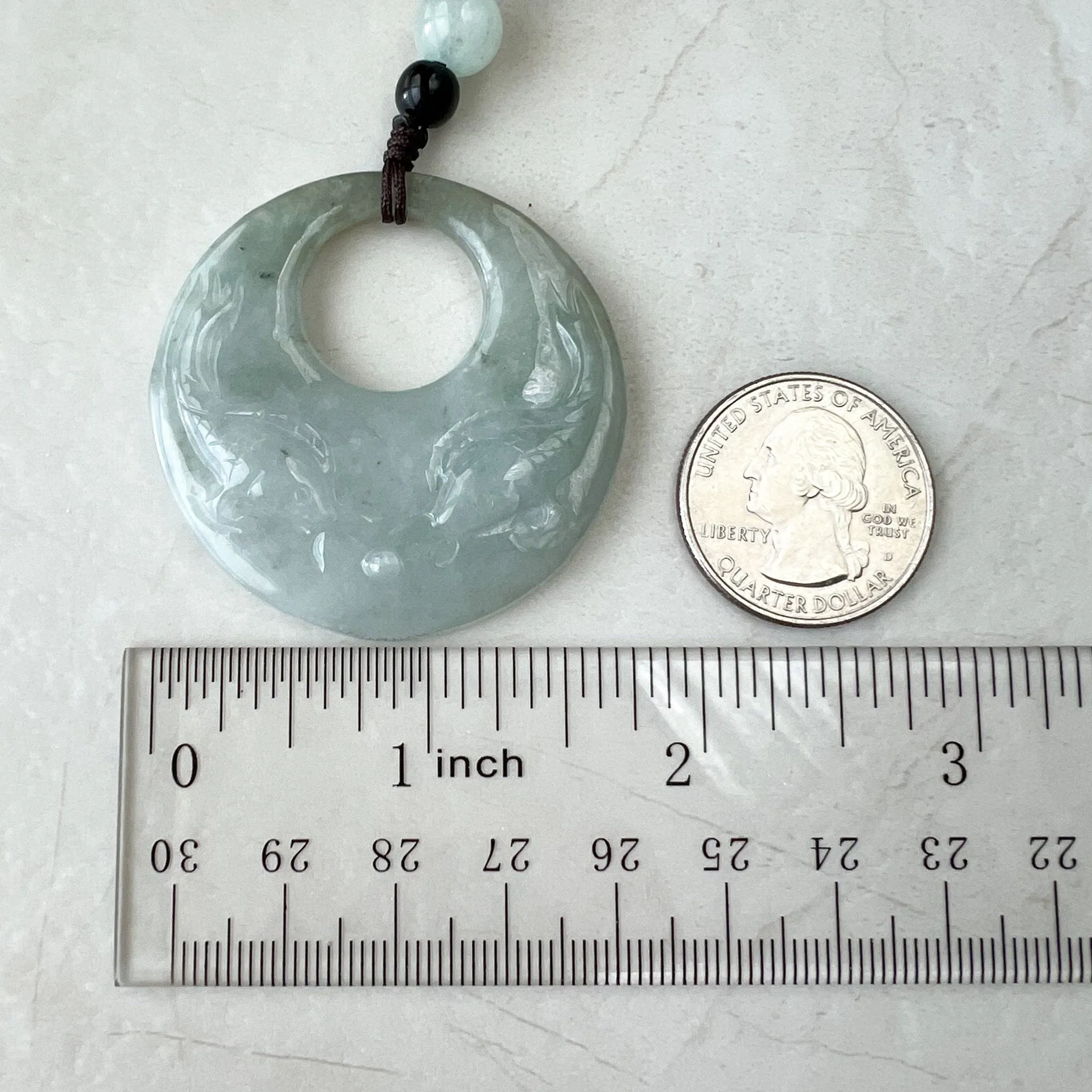 Jadeite Jade Twin Fish, Pisces Zodiac Horoscope Necklace, Hand Carved Pendant Necklace, YJ-1221-0315209-2