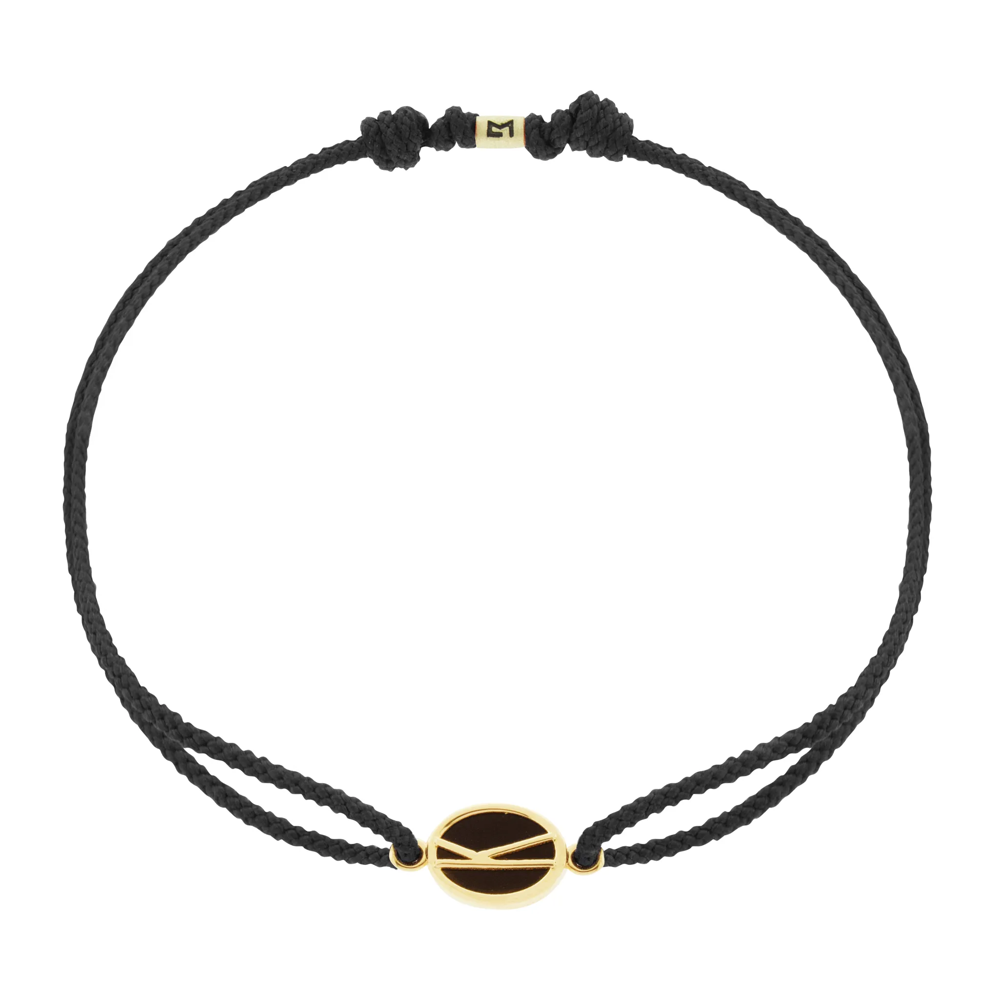 Large Onyx Initial Cord Bracelet