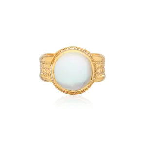 Luna Cocktail Ring - Gold/Moonstone - RG10550-GMP