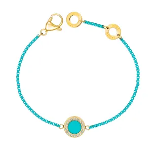 OCEAN TURQUOISE CHAIN TURQUOISE CHIP WITH ZIRCONIA BRACELET