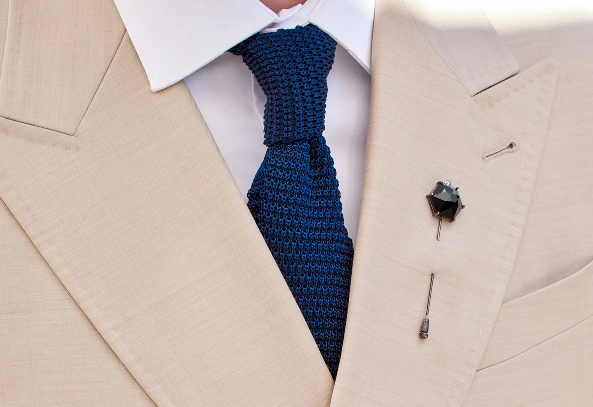 Onyx & Diamond Lapel Pin