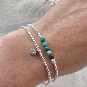 Personalised Turquoise Bracelet Set, December Birthstone Jewellery