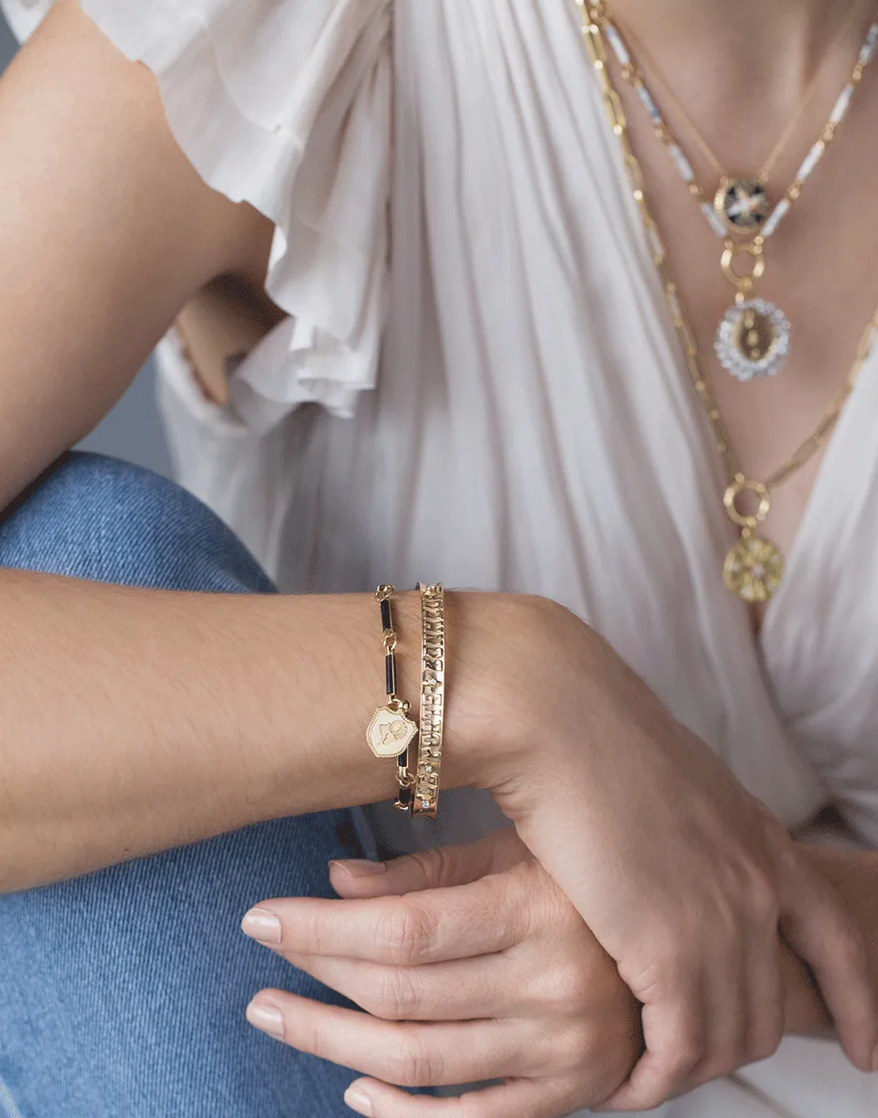 Ram Onyx Chain Link Bracelet