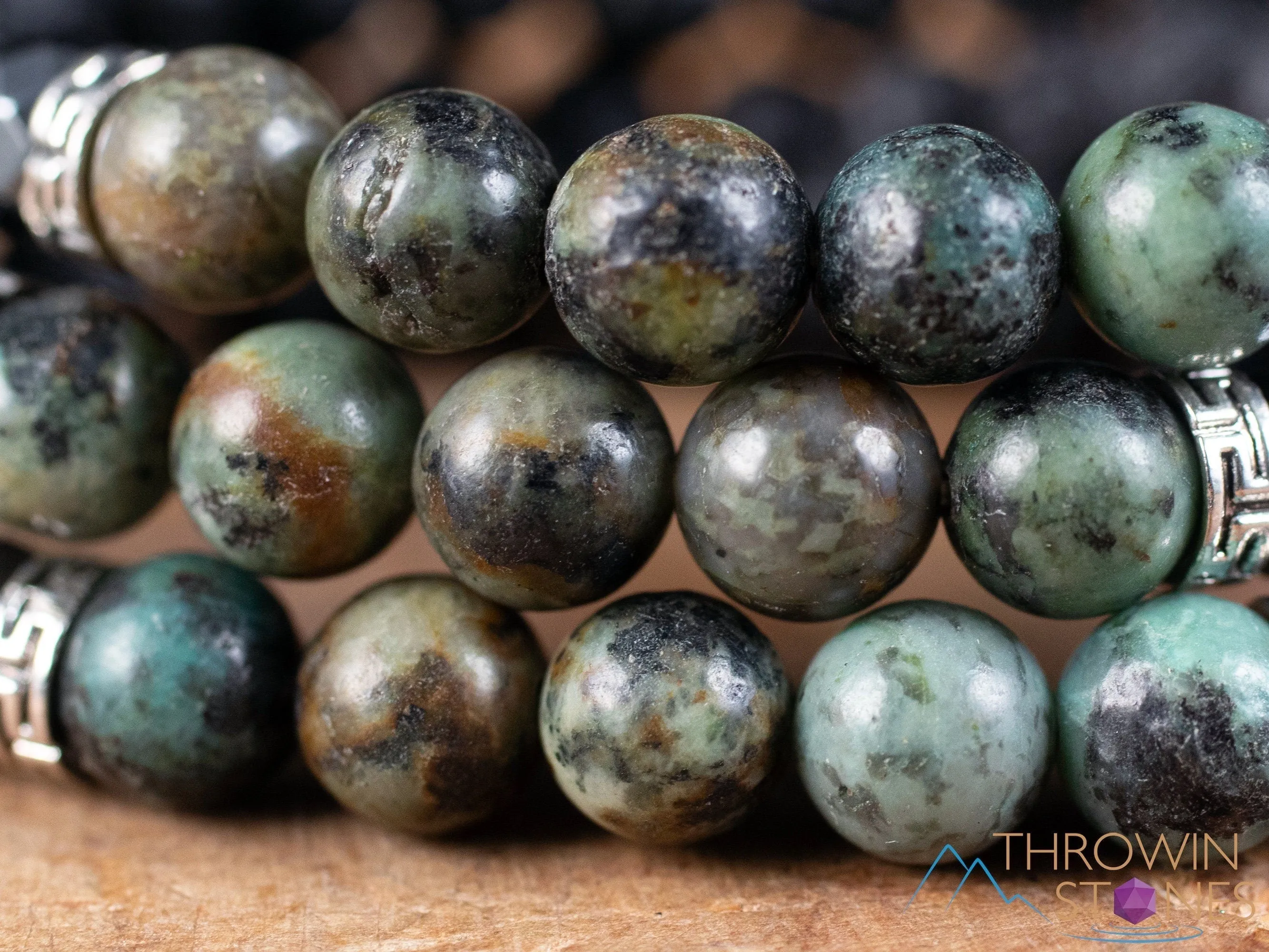 Raw LAVA Rock, TURQUOISE, HEMATITE Crystal Bracelet - Round Beads - Aromatherapy Diffuser Bracelet, Beaded Bracelet, Handmade Jewelry, E2032