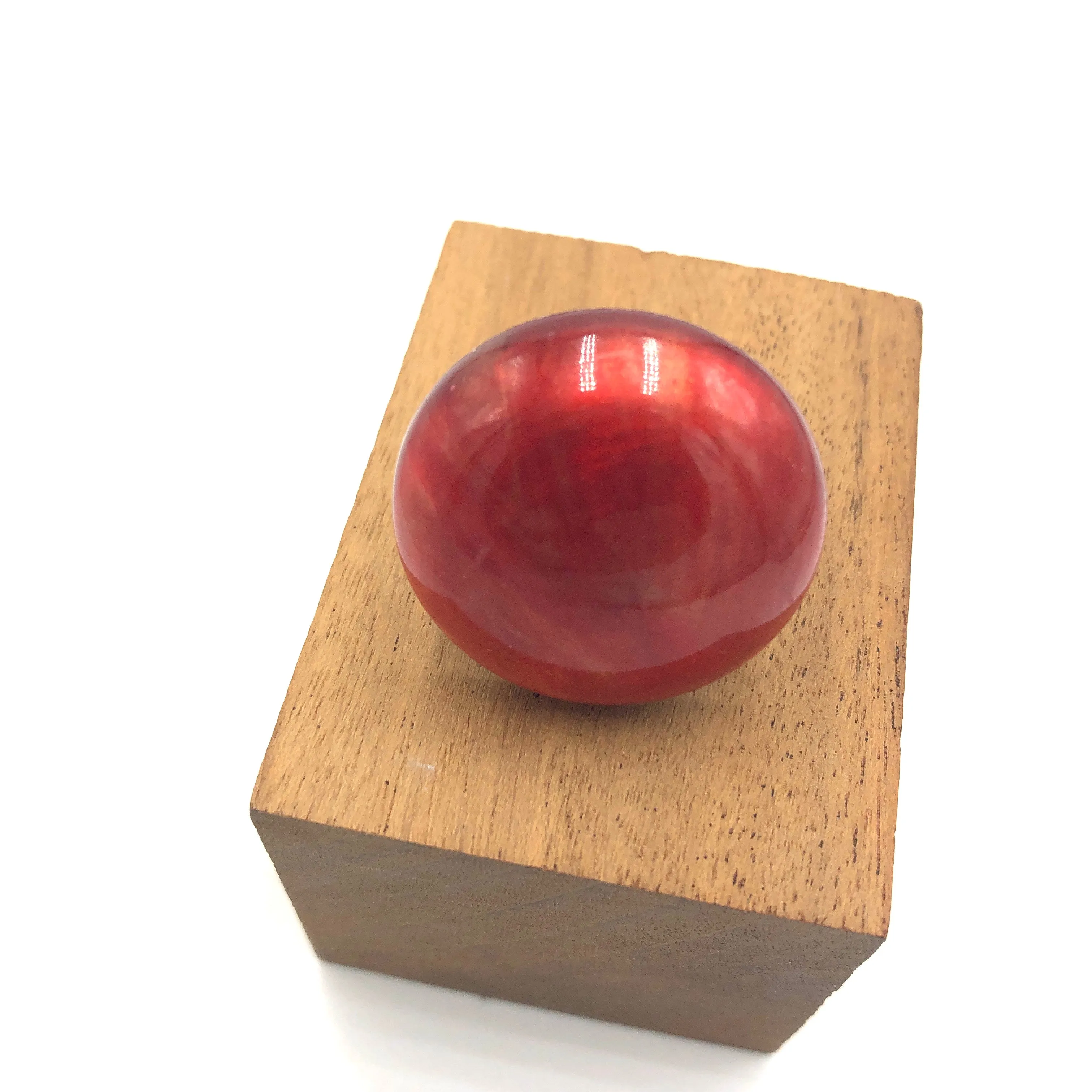 Ruby Red & Gold Luster Lucite Cocktail Ring