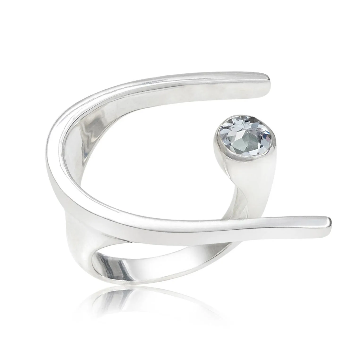 Silver Lunaria Cocktail Ring