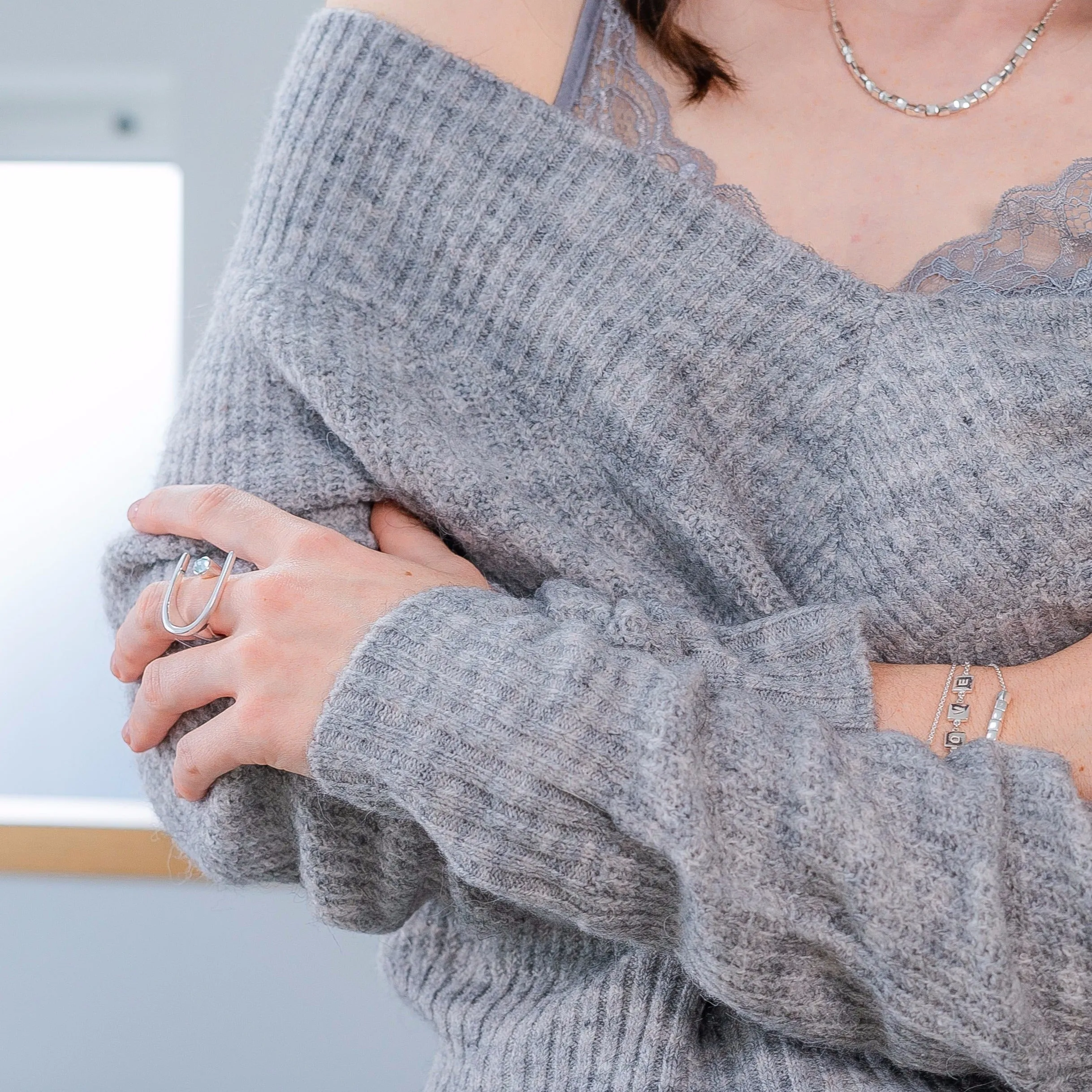 Silver Lunaria Cocktail Ring