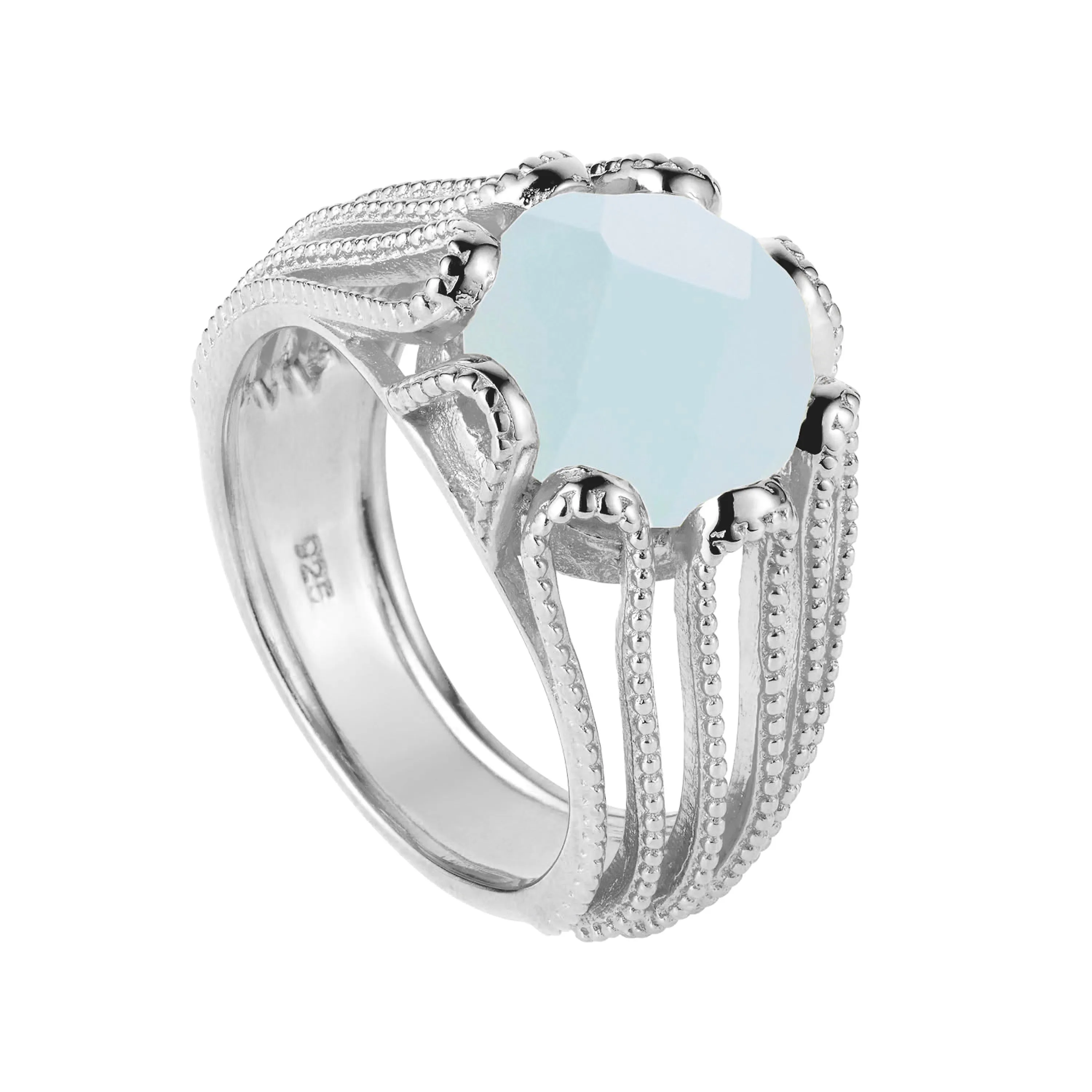 Silver Ring Aqua Alessia