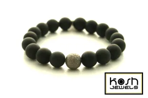 STARDUST SERIES SIGNATURE BEADED BRACELET - MATTE ONYX