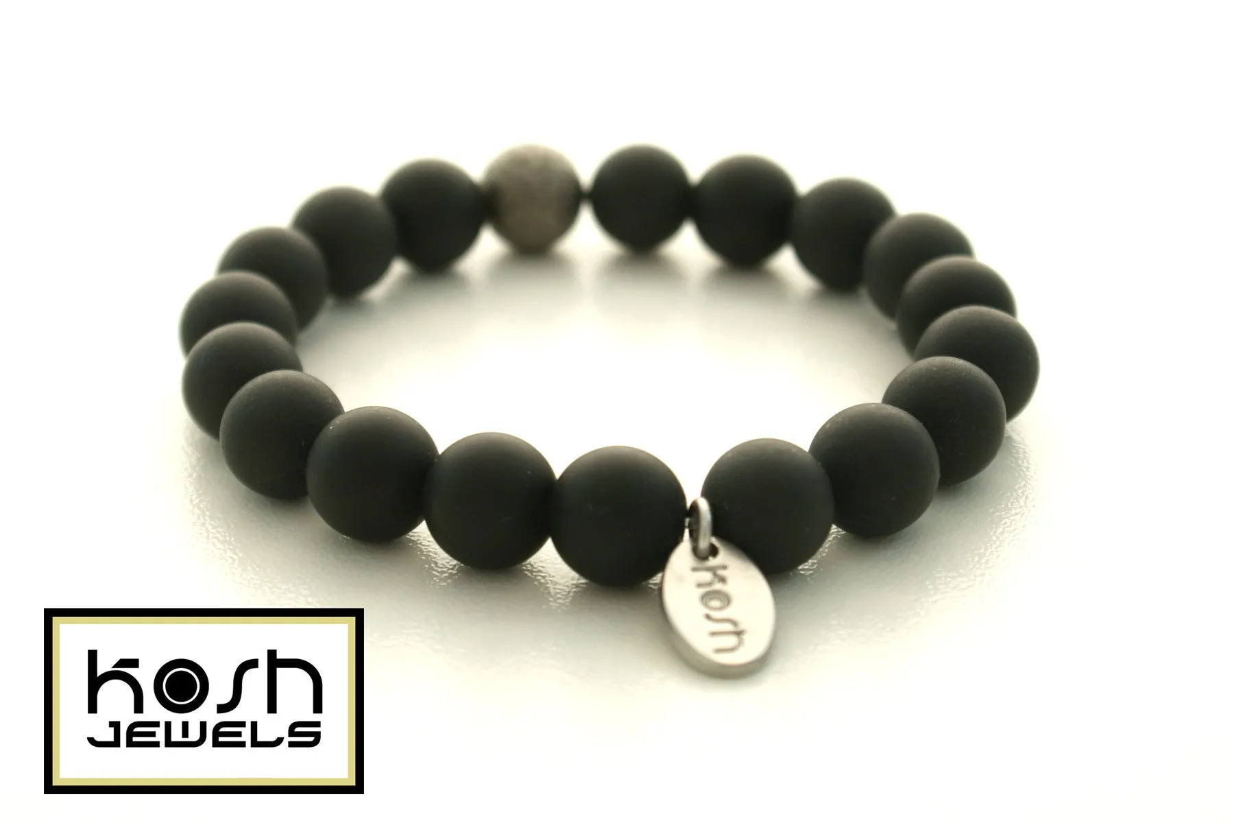 STARDUST SERIES SIGNATURE BEADED BRACELET - MATTE ONYX