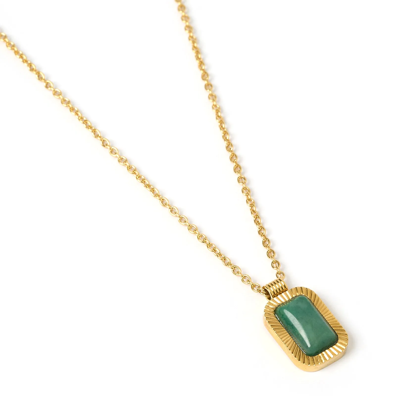 Teo Gold Necklace - Jade
