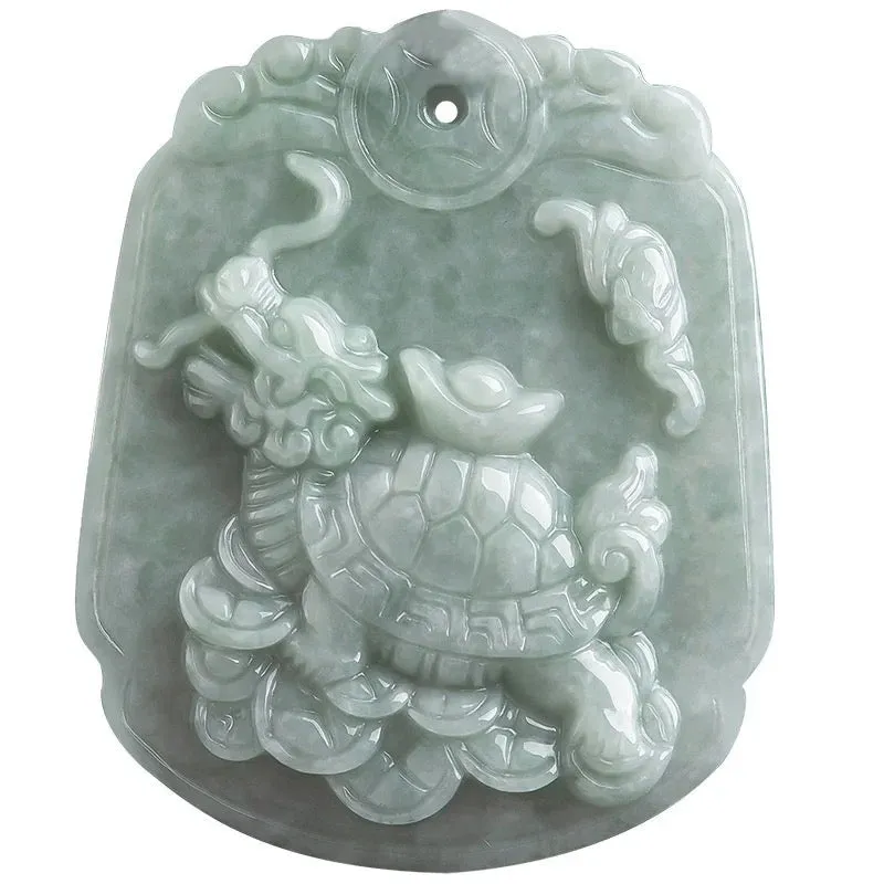 The Vault | Genuine Natural Dragon Turtle Hand Carved Jadeite Necklace