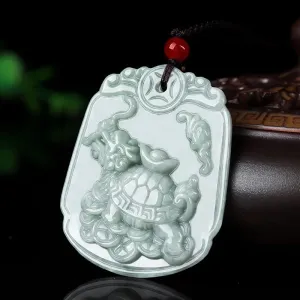 The Vault | Genuine Natural Dragon Turtle Hand Carved Jadeite Necklace