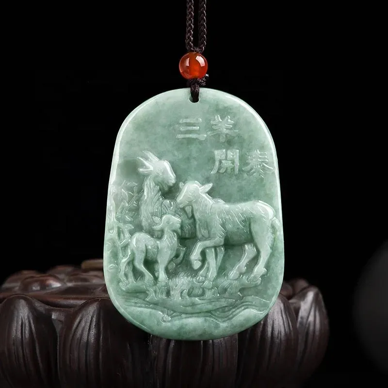 THE VAULT | Genuine Natural Hand Carved Jadeite Zodiac Necklace