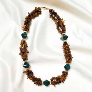 Tiger's Eye and Jade Necklace