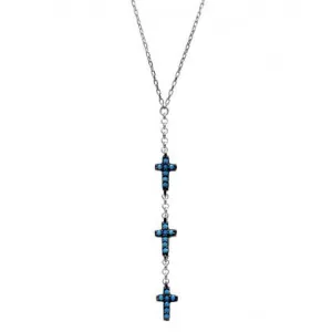 TRINITY CROSS TURQUOISE STERLING SILVER NECKLACE