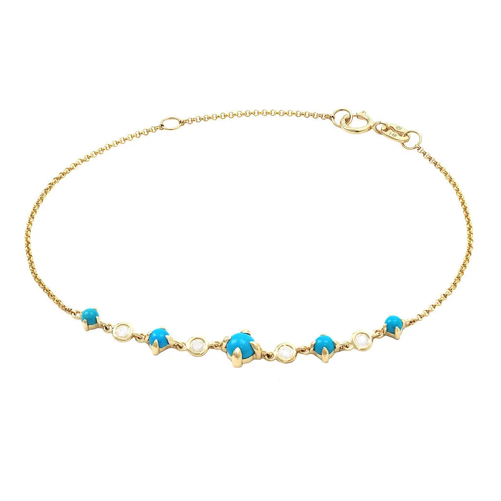 Turquoise and Diamonds Bracelet
