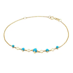 Turquoise and Diamonds Bracelet