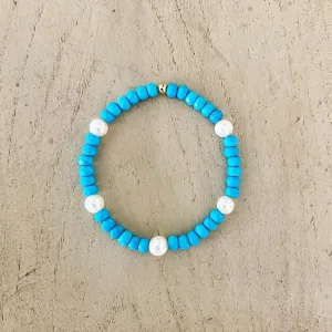 Turquoise Bracelet with Pearls