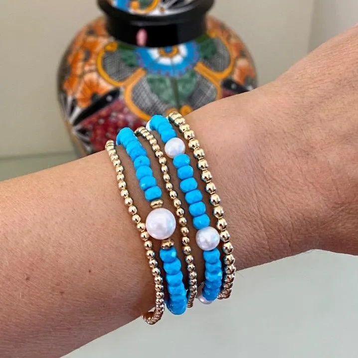 Turquoise Bracelet with Pearls